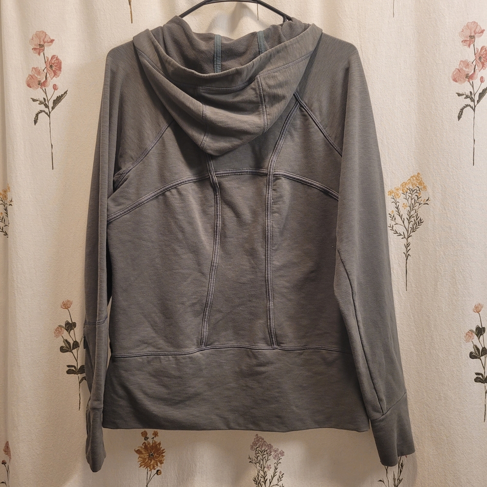 Army Green Athleta Zip-Up Hoodie - Picture 3 of 3